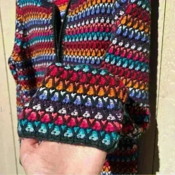 Cold Water Creek Women’s Colorful Rainbow Zip Up Sweater Cardigan Small - Picture 4 of 5